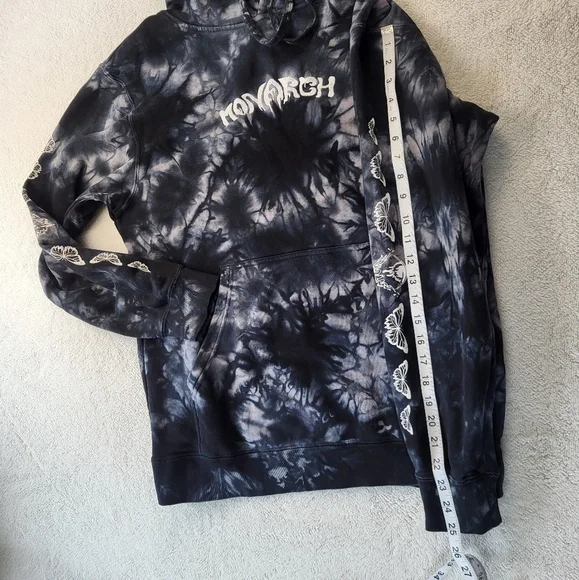 Monarch Sweatshirt Hoodie Mens Size Medium Dark Blue Tie Dye - Picture 8 of 9
